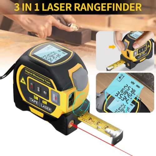 3 IN 1 Laser Tape Measure Digital Tape Measure High Precision Laser Rangefinder - Picture 16 of 17