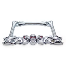 Chrome Metal Skull Motorcycle Bike License Plate Tag Frame Holder For Harley