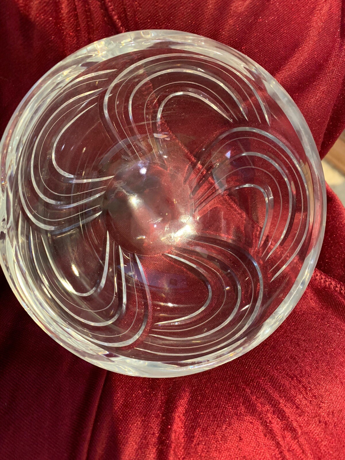 Vintage Rogaska Crystal Candy Dish or Bowl. appx 5.5" x 3". Swirl or