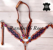 Western Tack Set Horse |  Pink On Black Tack Set