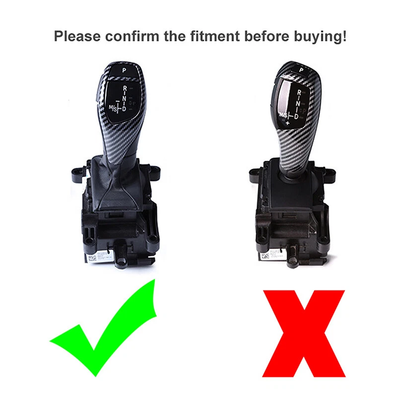 Cubierta de perilla de cambio de marchas de tracción izquierda de fibra de carbono para BMW X3 F25 X4 F26 2014-17 Foto 3 de 4