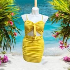 Yellow Sexy Party Dress L