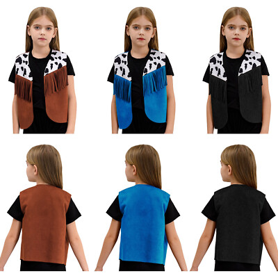 Kids Girls Tank Top Rodeo Waistcoat Halloween Blouse West Tops