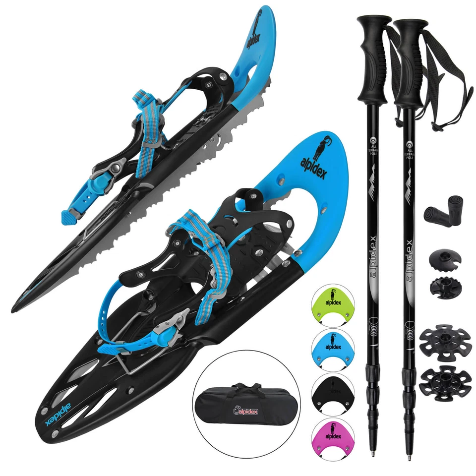 ALPIDEX Schneeschuhe inkl.Tragetasche - mit oder ohne Stöcke Schneeschuhwandern