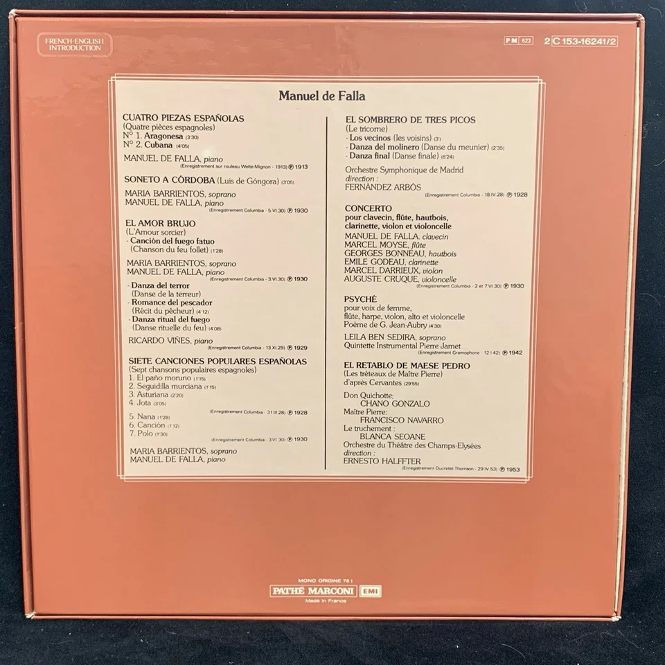 FALLA - Ses Amis et Ses Interpretes - Historic Recordings - EMI 2LP BOX - Image 2 of 4