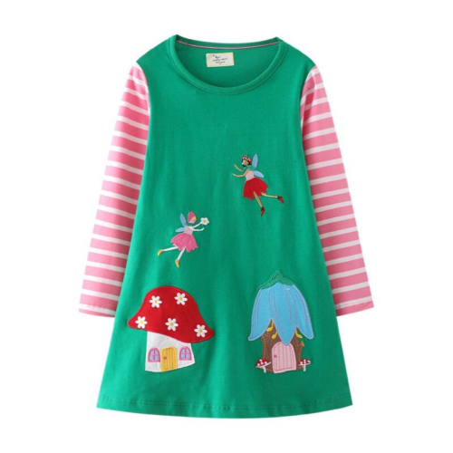 Cute Girls Cotton Dress with Fun Motifs- Princess Party, Birthday- Size 2 to 7Y - Afbeelding 1 van 4