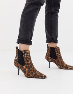 leopard kitten heel boots