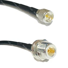 RFC195 Silver Mini UHF Male to N FEMALE BULKHEAD Coax RF Cable USA Lot