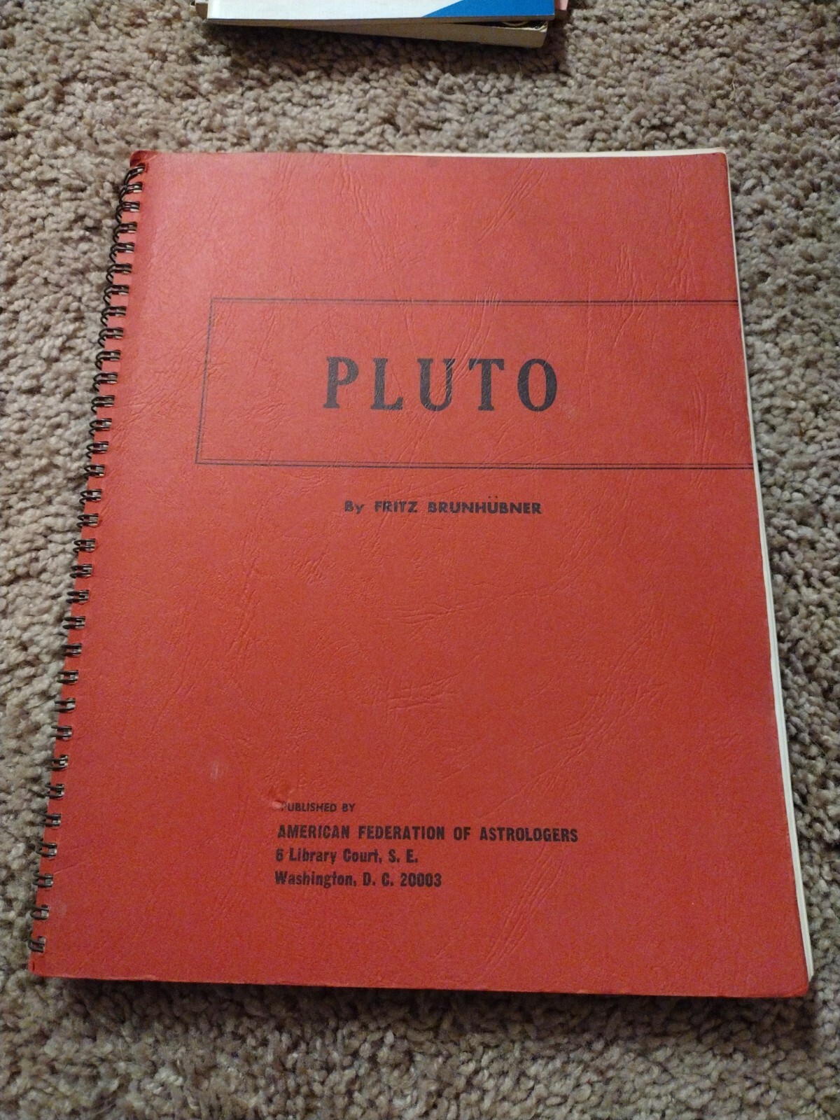 1934 Book Pluto American Federation Of Astrologers Fritz Brunhubner .,.Rare
