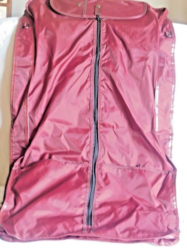 Pierre Cardin Hanging Garment Suit Bag Luggage Maroon Burgundy 22" x 39" - Picture 3 of 5