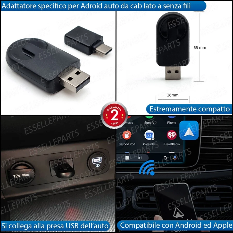 ANDROID AUTO WIRELESS ADATTATORE PER VOLKSWAGEN PASSAT B7 SENZA FILI - Immagine 2 di 4