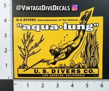 U.S. Divers 1958 Aqua Lung LA CA Decal Sticker repro 6mil UV vinyl 6" die cut 