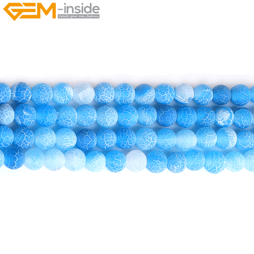 Natural Matte Aquamarine Mookaite Round Loose Spacer Jewellery Making Beads 15" - Picture 527 of 534