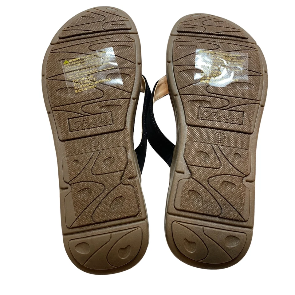 Forever Link Tracy-27 Flip Flop Thong Sandals Womens Size 9 Black Rhinestone - Image 4 of 4