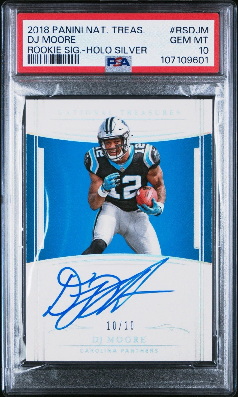 DJ Moore Panini National Treasures Rookie Signatures #RSDJM Holo Silver