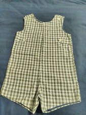 vintage Samara boys plaid short jumper, lined Philippines, 1980s