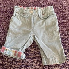 Janie and Jack 2007 Striped Plaid Cuff Cropped Pants 6-12 Months