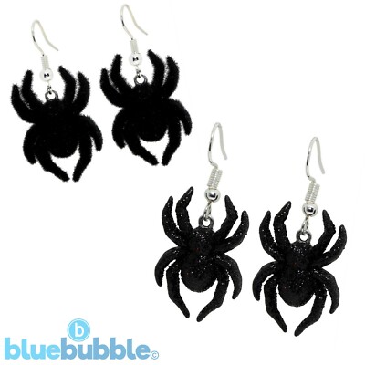 Bluebubble TRICK OR TREAT Spider Earrings Halloween Scary Funky Fancy Dress Goth
