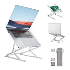 Laptop Stand for Desk  Stable MacBook Pro Stand  Ergonomic Aluminum LIGHT SILVER