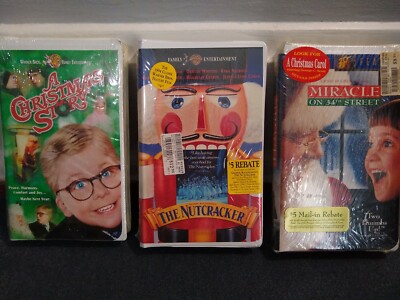3 Sealed VHS Lot THE NUTCRACKER,MIRACLE 34th, A CHRISTMAS STORY ( Classics)