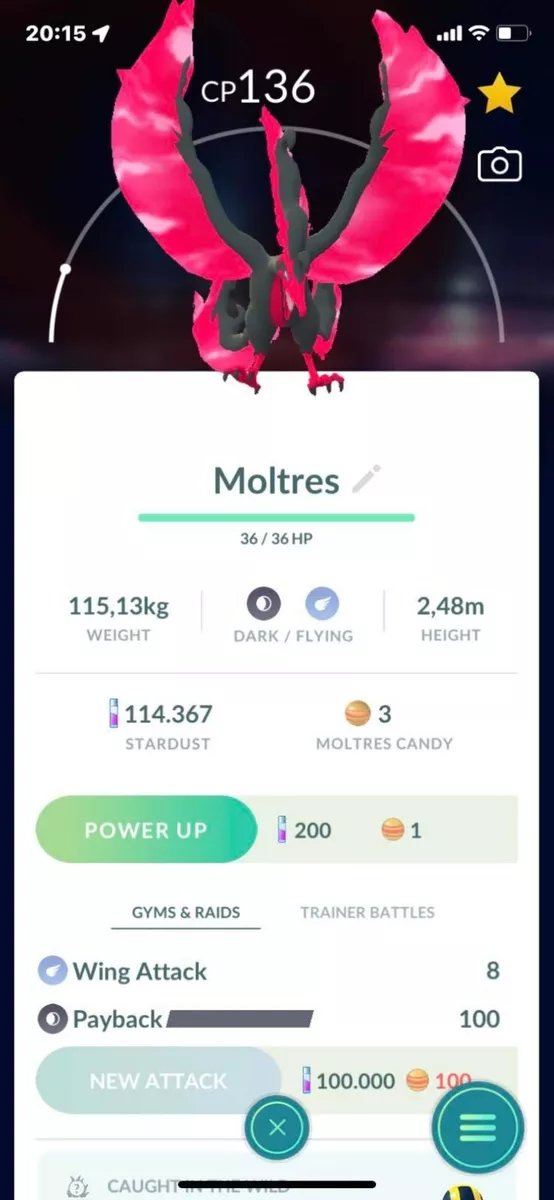 Galarian Moltres Pokemon Trade Go