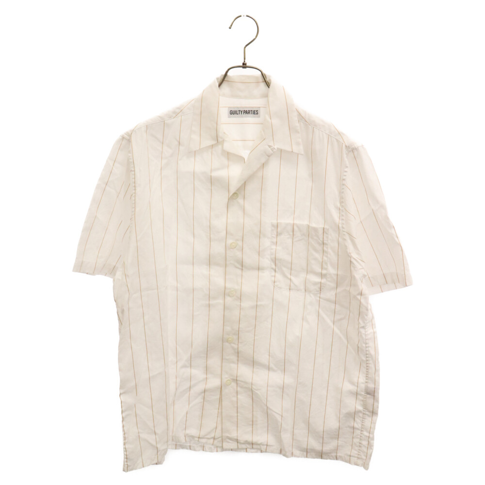 WACKOMARIA STRIPED OPEN COLLAR SHIRT S