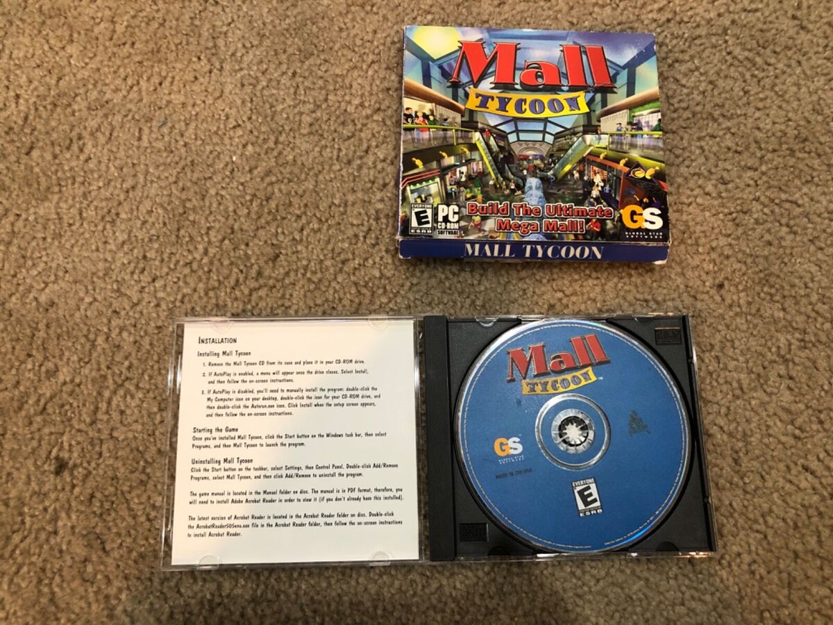 Mall Tycoon 2002 PC CD-ROM Computer Video Game Free Shipping!