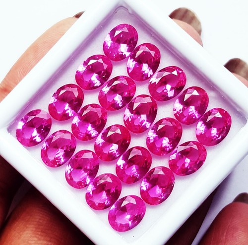 Lote de 6x8 mm 20 piezas de piedras preciosas sueltas de zafiro rosa natural certificado corte ovalado de Ceilán - Imagen 5 de 12