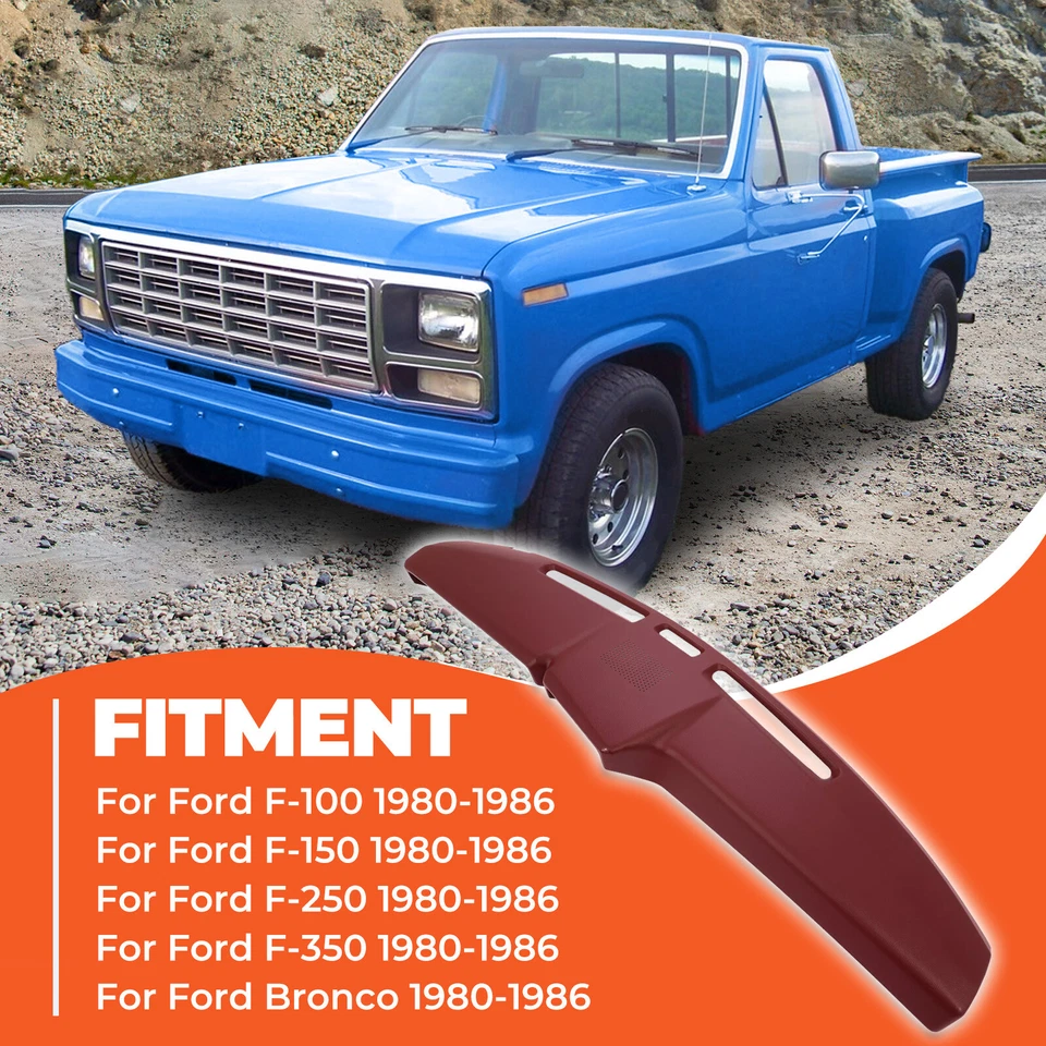 Painel Maroon ABS Dash Cover para F150 F250 F350 Bronco 1980-1986 #12-108-MR - Imagem 3 de 4