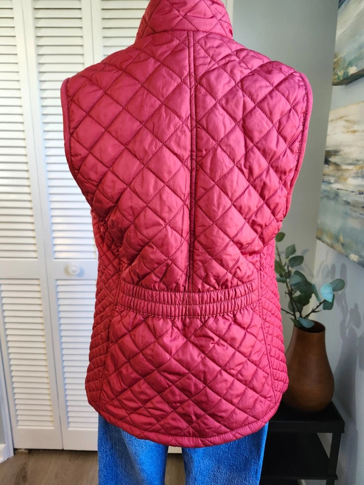Croft & Barrow Small Red Quilted Puffer Vest Fisherman NWT  - Image 4 of 4