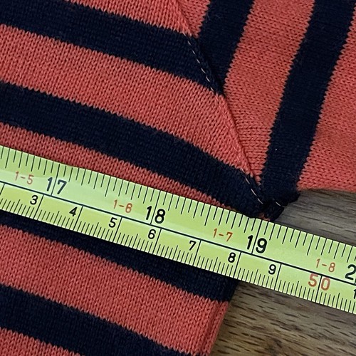 RODIER Striped Sweater Size 42 Large Red Black Wool Designer Nautical Preppy - Picture 7 of 9