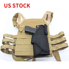 Tactical Molle Vest Pistol Holster Hidden Pistol Carry Bag Adjustable Right Hand