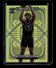 2020-21 Panini Obsidian Electric Etch Yellow Flood 154 Immanuel Quickley Rookie