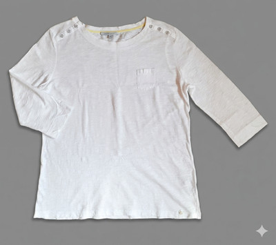 BRAX FEELGOOD T-Shirt Shirt Ausbrenner-Optik 3/4 Arm weiß Fr./So Gr.42 TOP!!!