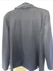 Ann Taylor Factory Size Medium Black Wool Blend Double Breasted Peacoat Ruffle — photo 4