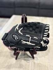 Rawlings WFP115 Fast Pitch Softball Glove 11.5" Black, Pink w/White Laces RHT