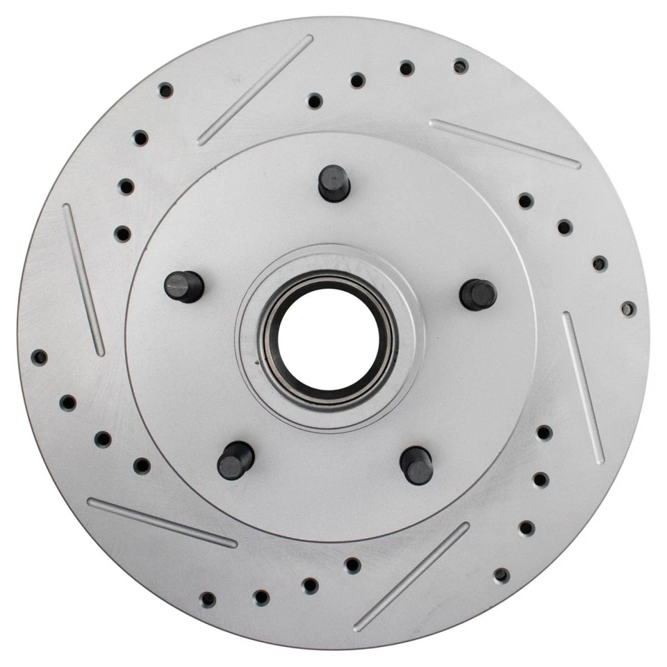 Front Performance Drilled Slotted & Coated Disc Brake Rotor Pair for GM - Image 2 of 4