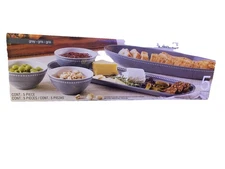 Melamine Serving Set 5 Pieces. Bowls With Lids. Brand New