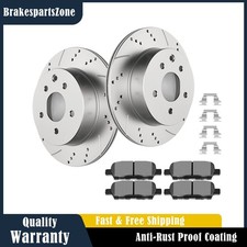 Rear Brake Rotors And Pads Kits Fit For Nissan Rouge 08-19 Drilled Slotted