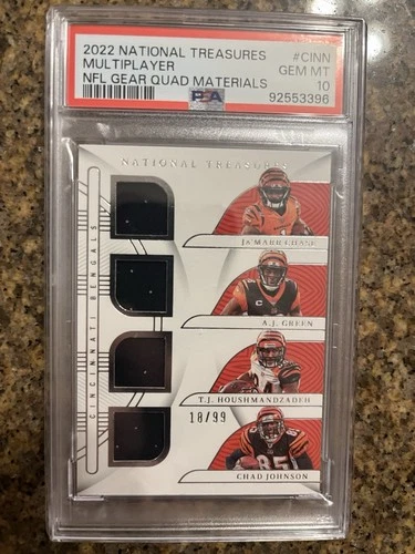 Chase, Green Jersey #, Johnson, TJ 2022 National Treasures Quad Materials 18/99