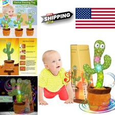 Plush Talking Cactus Toy 31.98cm Battery Operated Singing and Mimicking Toy