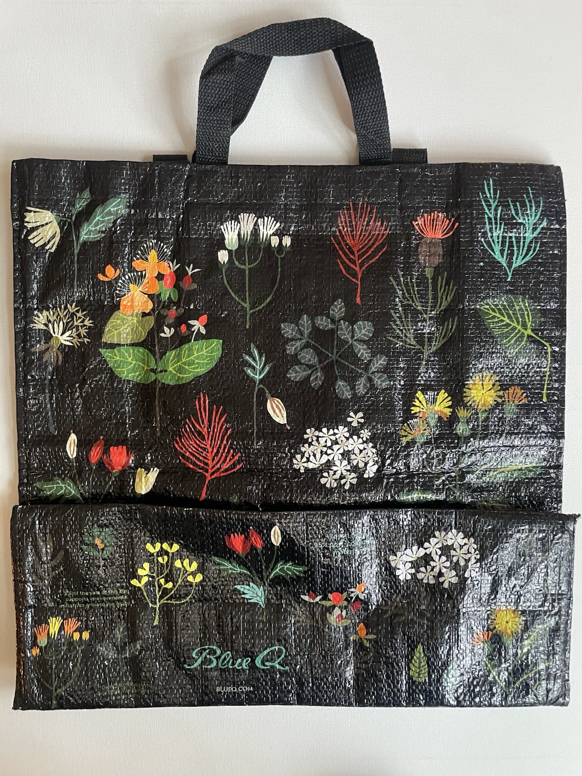 Blue Q Floral Foliage Tote Bag 15” x 15” & Coin Purse Free Hugs 4.5” x 3.25”