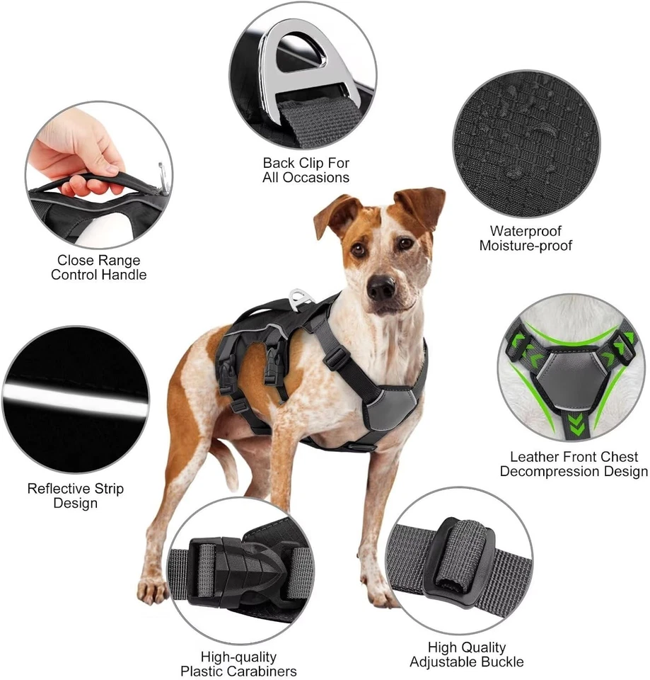 Escape Proof Dog Harness,Reflective Dog Harness No Pull with Padded Handle,Adjus - Image 4 of 4