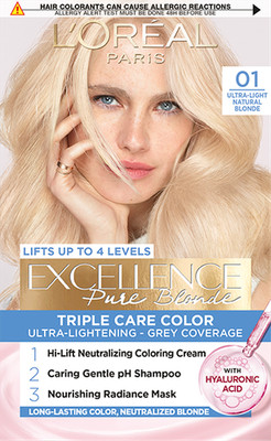 L'Oreal Paris Excellence Pure Blonde 01 Permanent Coloration Kit 1x