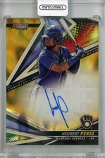 2022 Topps Bowman Best Hedbert Perez Best 2022 Auto Gold Lava /75