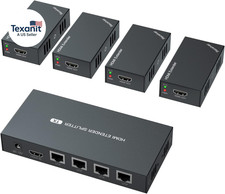 HDMI Extender Splitter 1X4 1080P 60Hz over Cat 5E/6/7 Ethernet Cable 50M 165Ft 