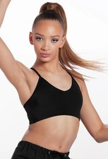 Dance Pre-Owned Crop Top Weissman 16590 Medium Adult Black Jazz Cheer Gymnastics