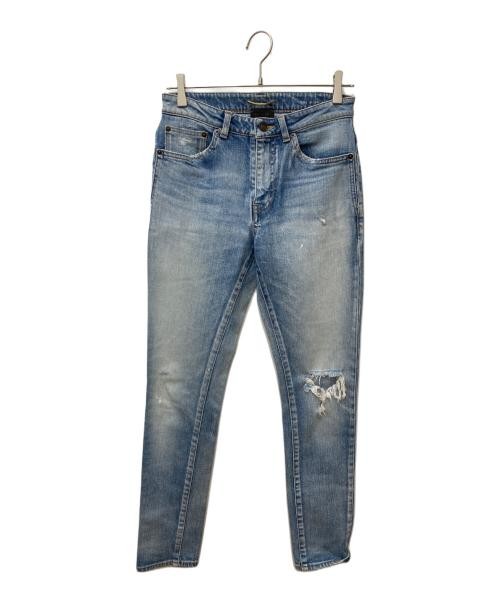 Saint Laurent Paris Distressed Denim Pants Da48 5502 11 Yj477 4450 Men's Size 27