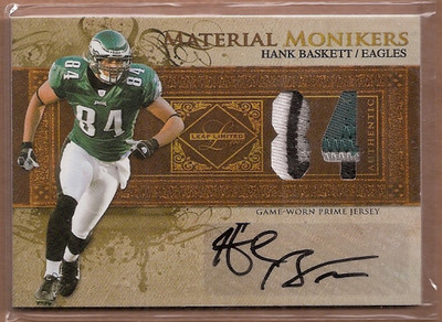 2007 Leaf Ltd Mat. Monikers Jersey Prime #37 Hank Baskett Jersey/Auto /25 FB