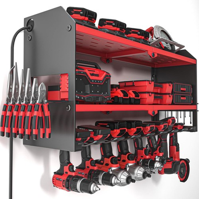 #ad Power Tool Organizer Wall Mount Charging Station Drill Holder Garage Rack $99.64